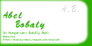 abel bobaly business card
